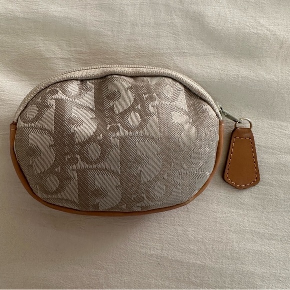 Christian Dior Trotter Beige Zip Coin Pouch - Picture 5 of 12